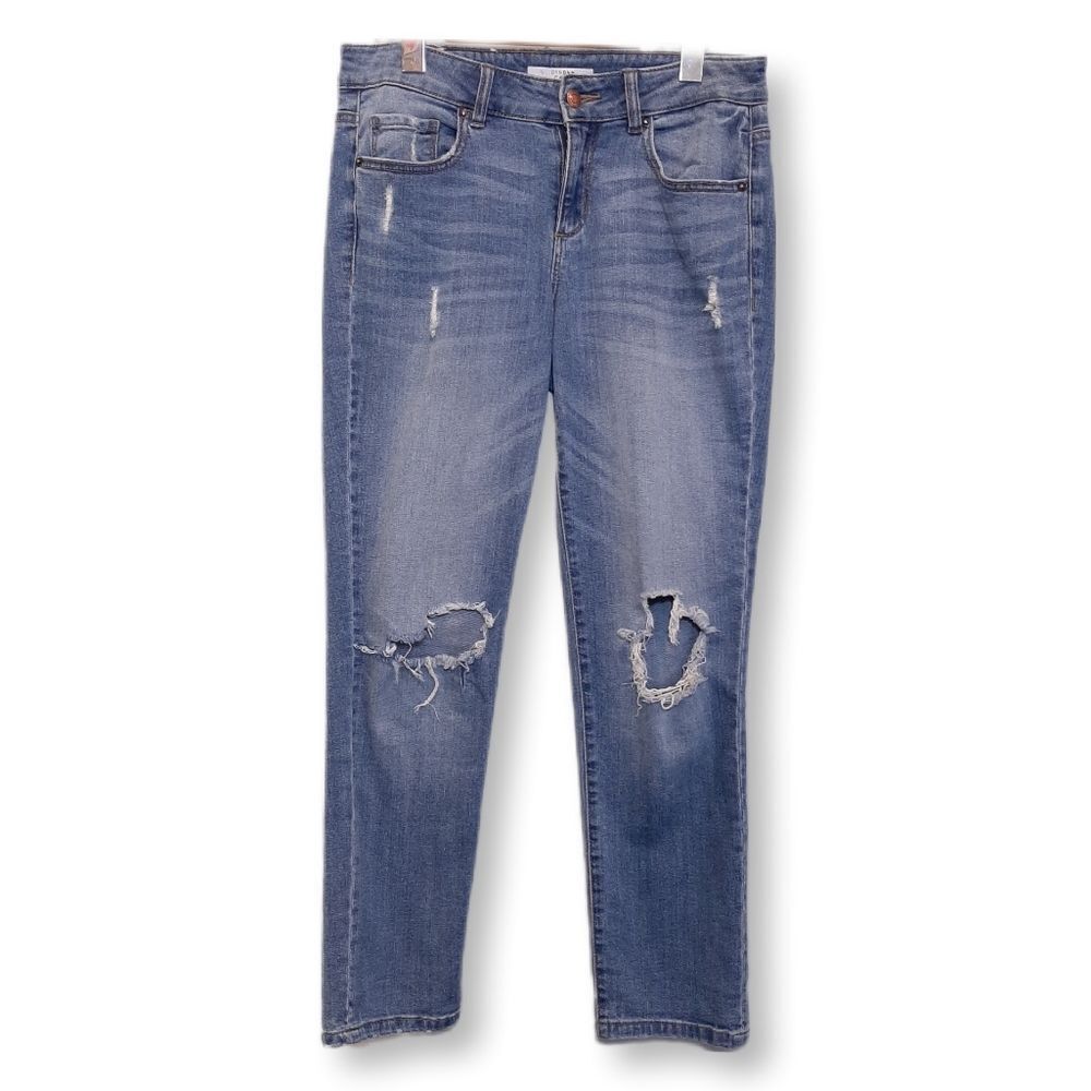 DYNAMITE Cara Distressed Boyfriend Jeans Ripped Destroyed Slim Denim Size 26